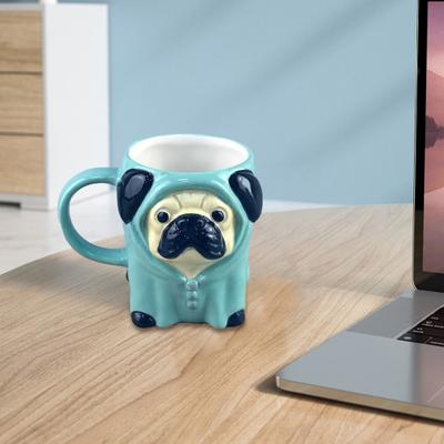 Кружка Такса Керамическая 3D Чашка для Кофе с Яркой Рельефной Ручкой