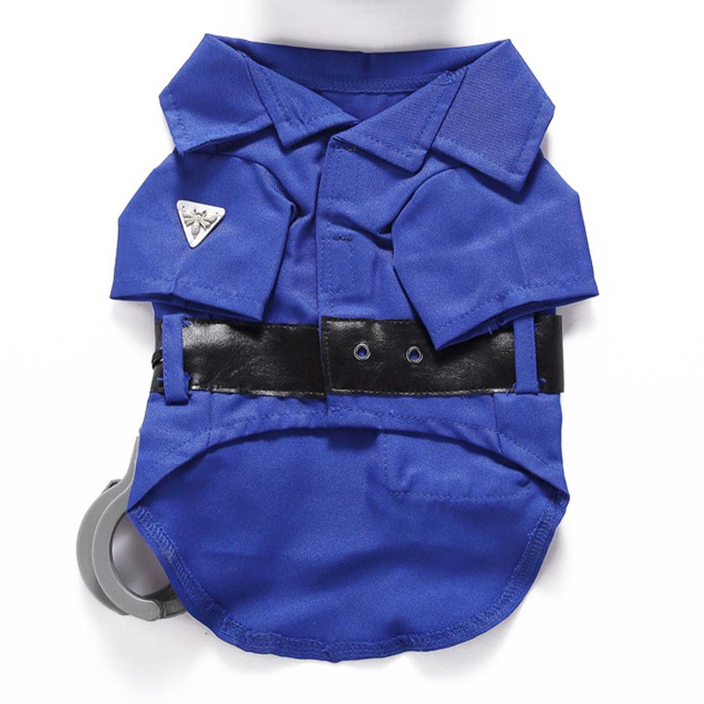 Косплей-наряд для собаки Дышащий Модный Забавный костюм для щенка для Тедди на Рождество Хэллоуин Вечеринку Синий Полицейский S