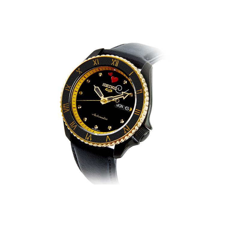 Seiko SEIKO5 Механический механизм Кожаный ремешок Часы Мужские Часы Черный циферблат SRPF64K1
