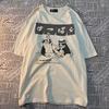Original Japanese Retro Cat Print Pure Cotton Short Sleeved T-shirt For Men's Women's Trendy Street Loose Couple T-shirt