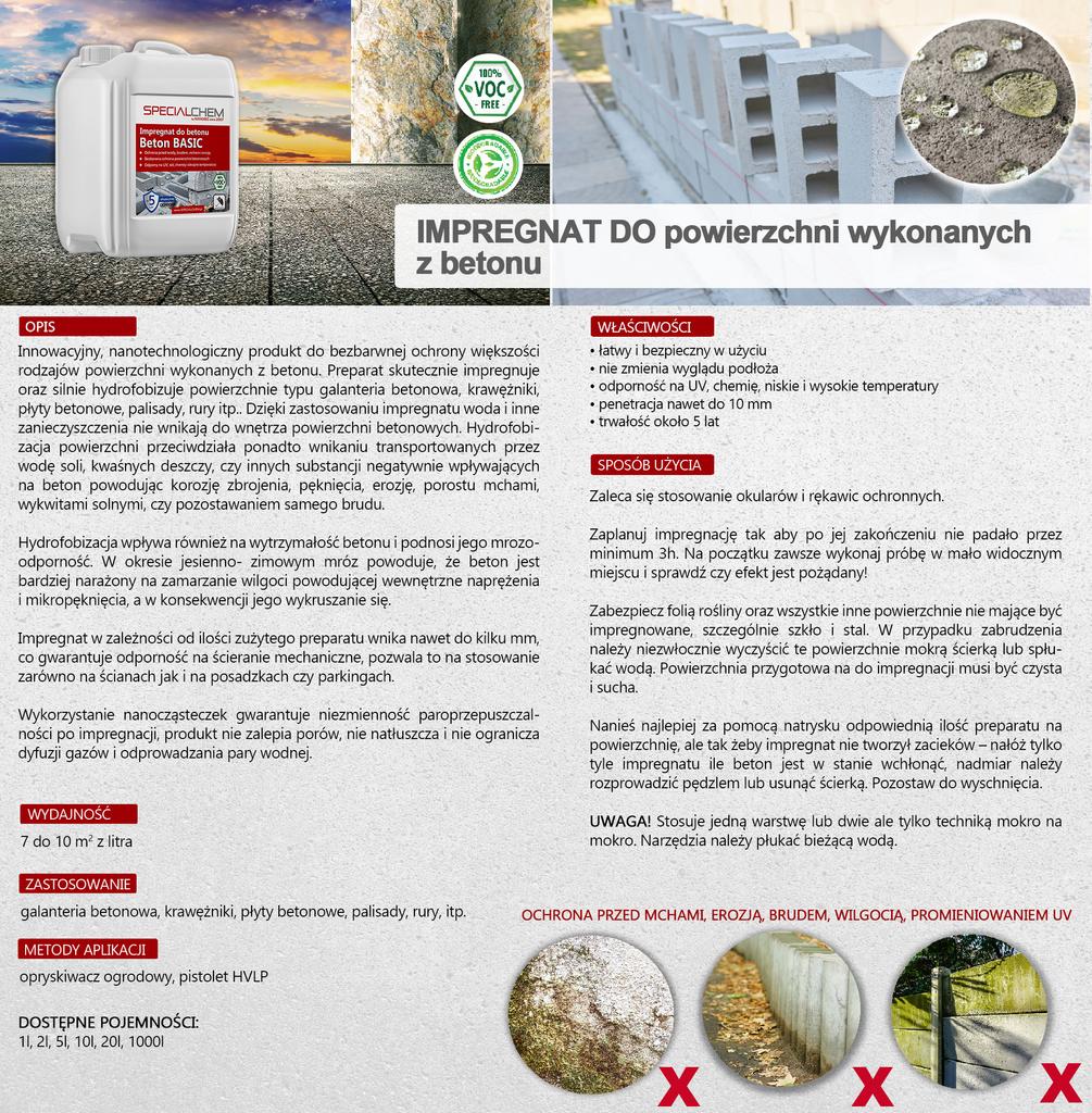 Specialchem Beton Basic colorless concrete impregnator 1L