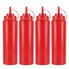 4Pcs Kitchen Plastic Seasoning Dispensing Bottles with Lid Multifunctional Pigment Squeeze Bottle 250ml BPA Free Condiment Squeeze