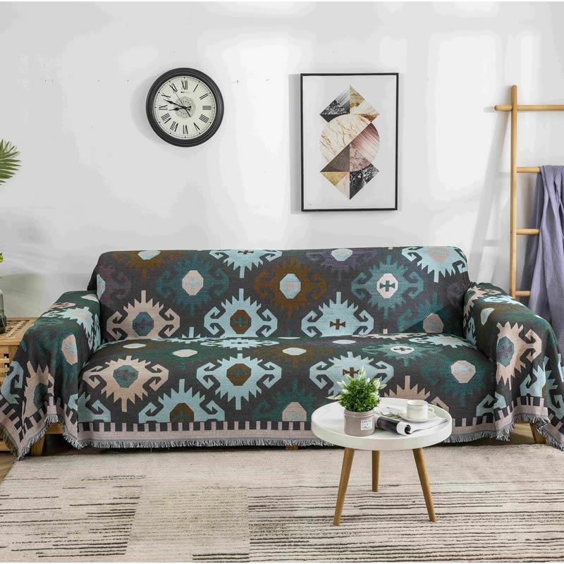 Геометрический диван-одеяло, прикроватные вязанные коврики, бохо-кресло, плед для шезлонга, пляжное полотенце, коврики для пикника на природе, гобелен