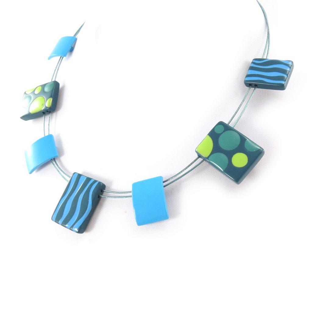 NOA [K0158] - Blue 'Coloring' Designer Necklace