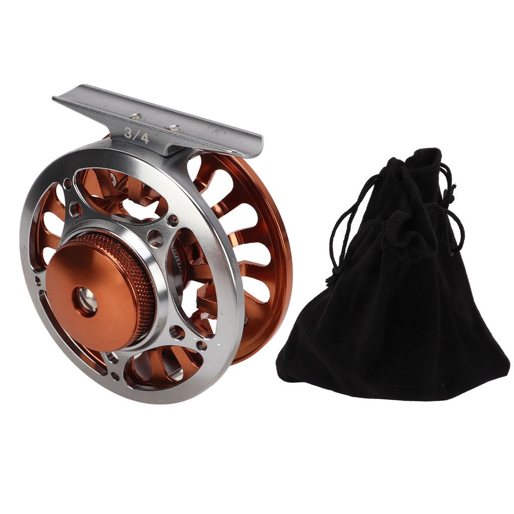 Fly Fishing Reel Efficient Braking 3 Bearings 2 Colors Adjustment CNC Processing 3 4 Fly Reel for Outdoor Fishing