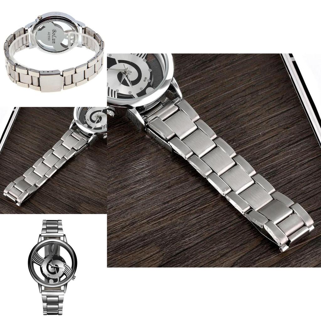Stunning Stainless Analog Watch With Music Themed Symbol