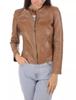 Leather Handmade Women's Jacket Brown Genuine Lambskin Stylish Biker Motorcycle