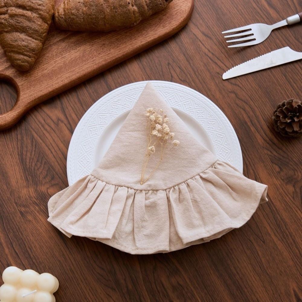 Cotton Ruffled Placemat Simple Table Napkin Cloth Photography Background Props