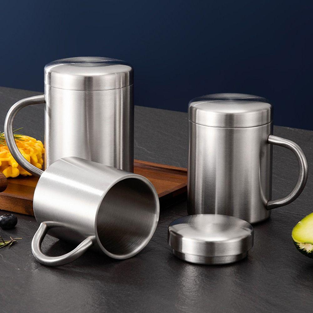 1Pcs 200/300/400ML Stainless Steel Coffee Mug Double Layer Anti-scalding Cup Portable Drink Beer Tea Juice Thermal Tumbler