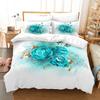 3D Flower Bedding Set King Queen Bed Down Duvet Cover Pillowcase 2/3pcs Countryside Style Bed Cover Women and Girls Home Textile Gift