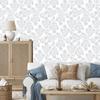 Wallpaper Flowers white and light gray, clear detail 50x1000