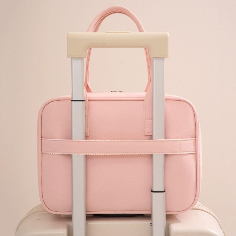 Solid Color Handheld Cosmetic Case Large Capacity Toiletry Bag Simple Makeup Bag Ladies