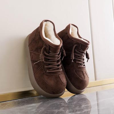 Женские морозостойкие теплые утепленные зимние ботинки толстая подошва на платформе нескользящие износостойкие уличные повседневные тренировочные беговые спортивные короткие хлопковые ботинки