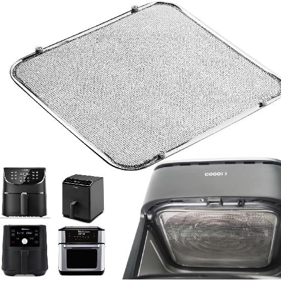 Splatter Screen for Air Fryer: Magnetic Fine Mesh Stainless Steel - Blocks 95% Grease - Shields Coils in 5.7-12 QT tant/Cosori