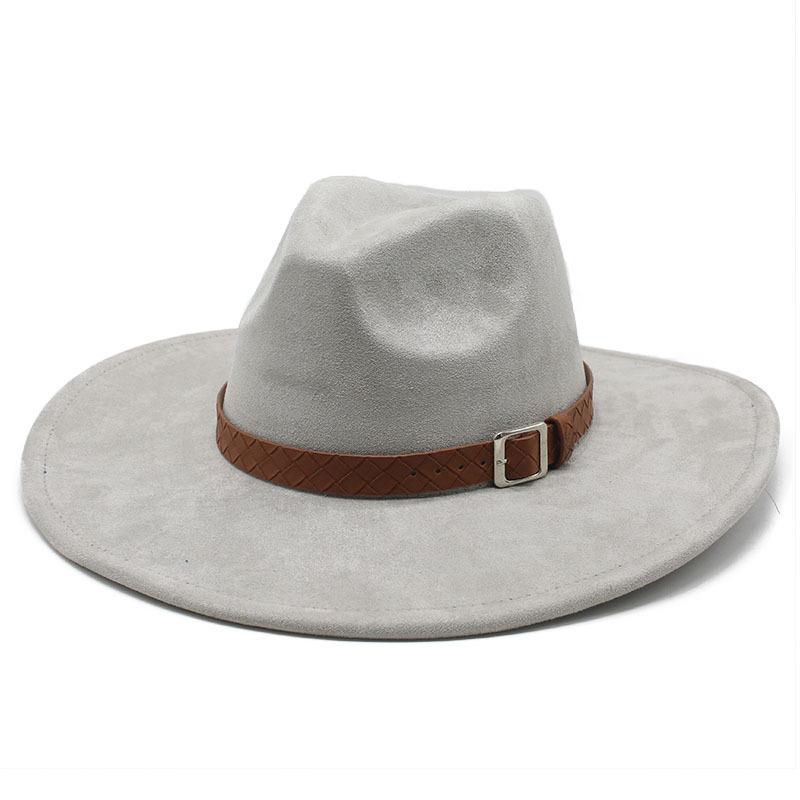 Замшевая шляпа в стиле джаз с большими полями, модная шляпа для леди и джентльмена, вечеринка, банкет, пальто, подходящая шляпа
