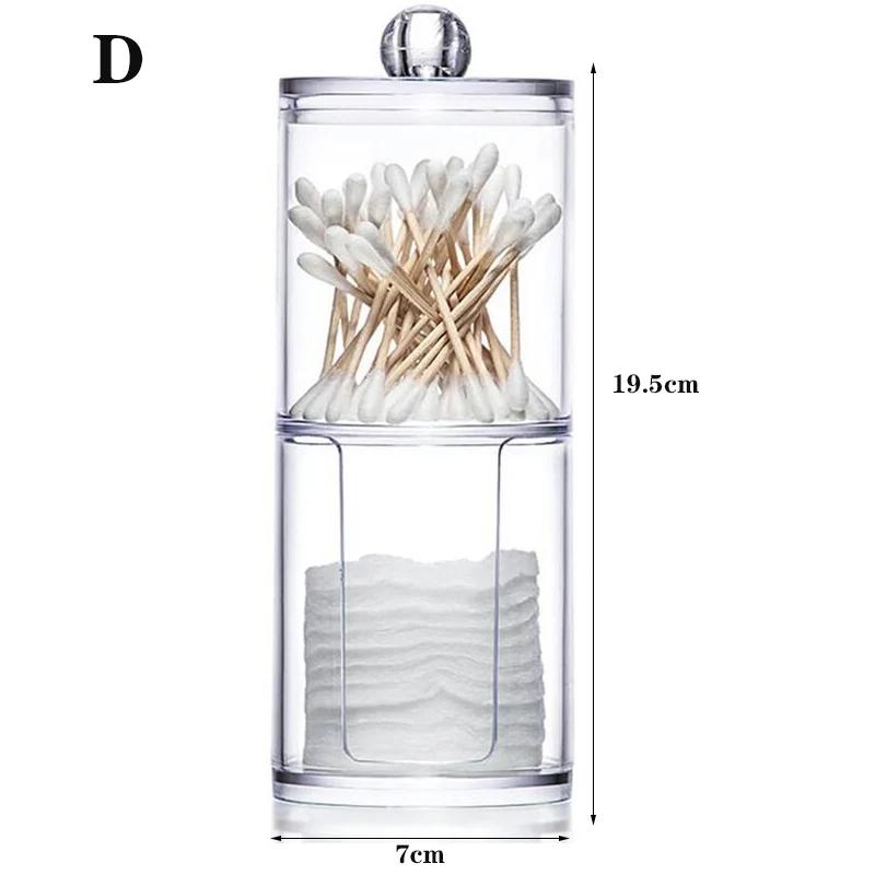 Органайзер для макияжа, коробка для хранения косметики, органайзер, держатель для ватных тампонов, коробка для ватных дисков, прозрачная пластиковая коробка с крышкой, пыленепроницаемая