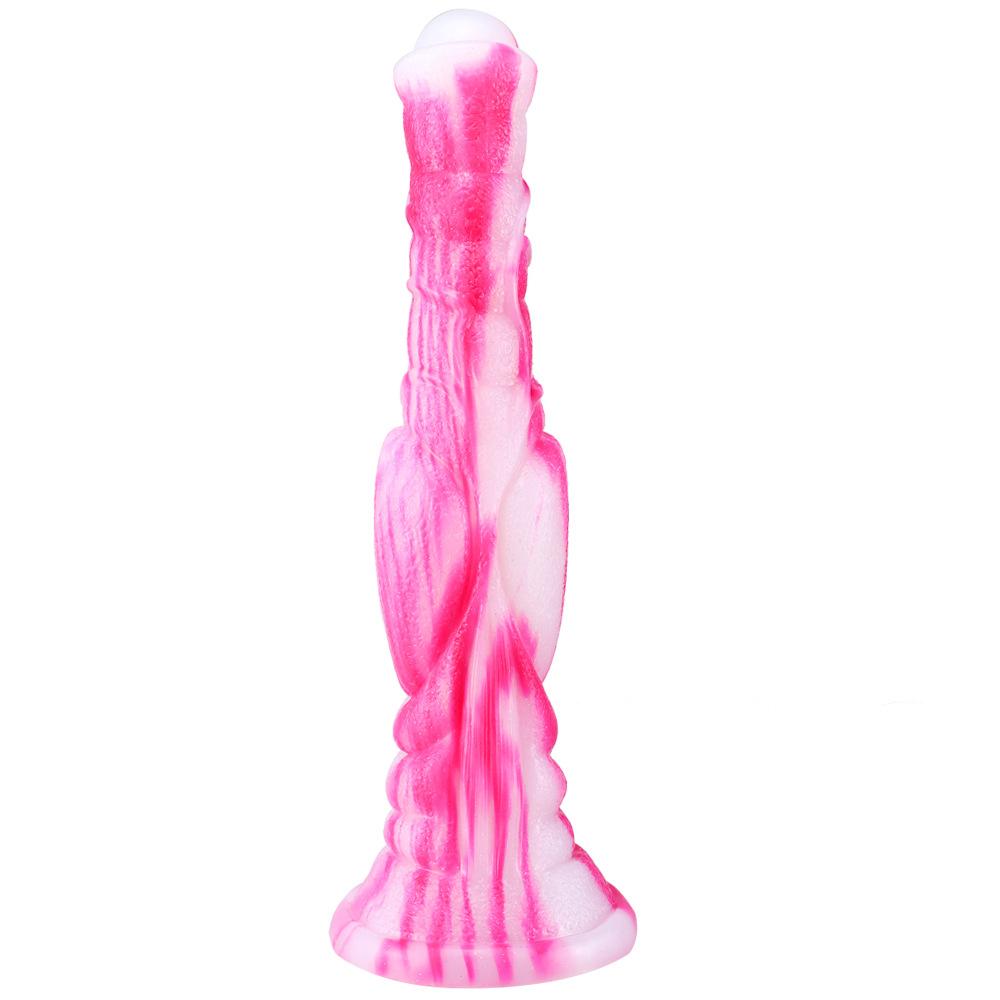 Female Eggless Horse Cock Liquid Silicone Animal Penis Thick and Long Color Simulation Fake Penis Anal Plug Sex Toys