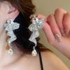 Европейский и Американский Стиль Серебряная Игла Полностью Стразы Неправильные Серьги-Капли - Изысканный Роскошный Дизайн, Универсальные Серьги для Нишевой Моды