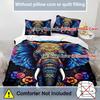 Colorful Elephant Flowers Pattern 3D Print Duvet Cover Soft Comfortable Luxury Bedding Set Wildlife Theme Quilt Cover Pillowcase