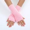 Women Long Fingerless Gloves Knitted Mitten Hand Warmers Winter Warm Wool Knitting Half Finger Gloves Unisex Arm Sleeve