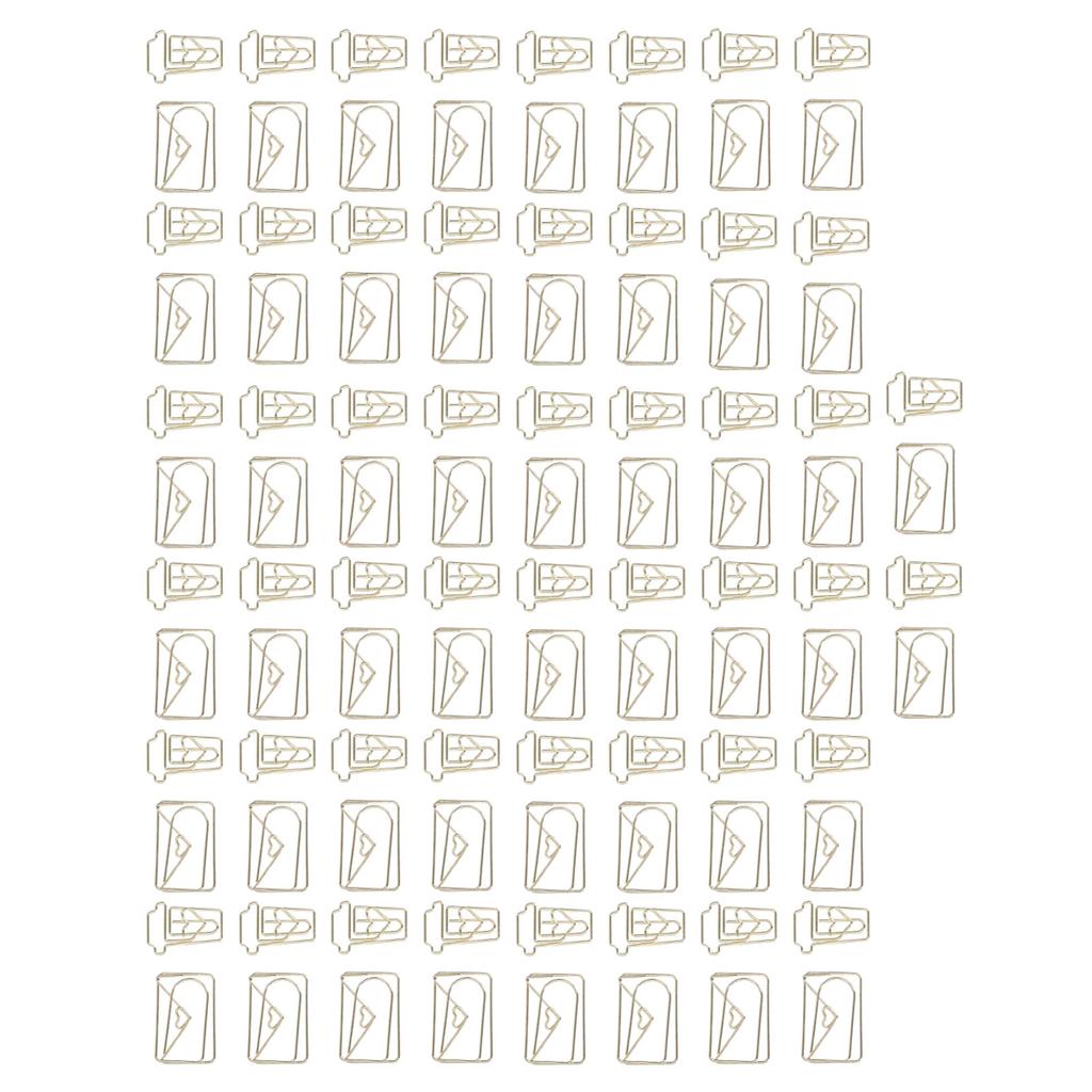 100 шт. Забавные скрепки для планера, не ржавеющие, с гальваническим покрытием, скрепки для конвертов, кофейных чашек, золотистые, для