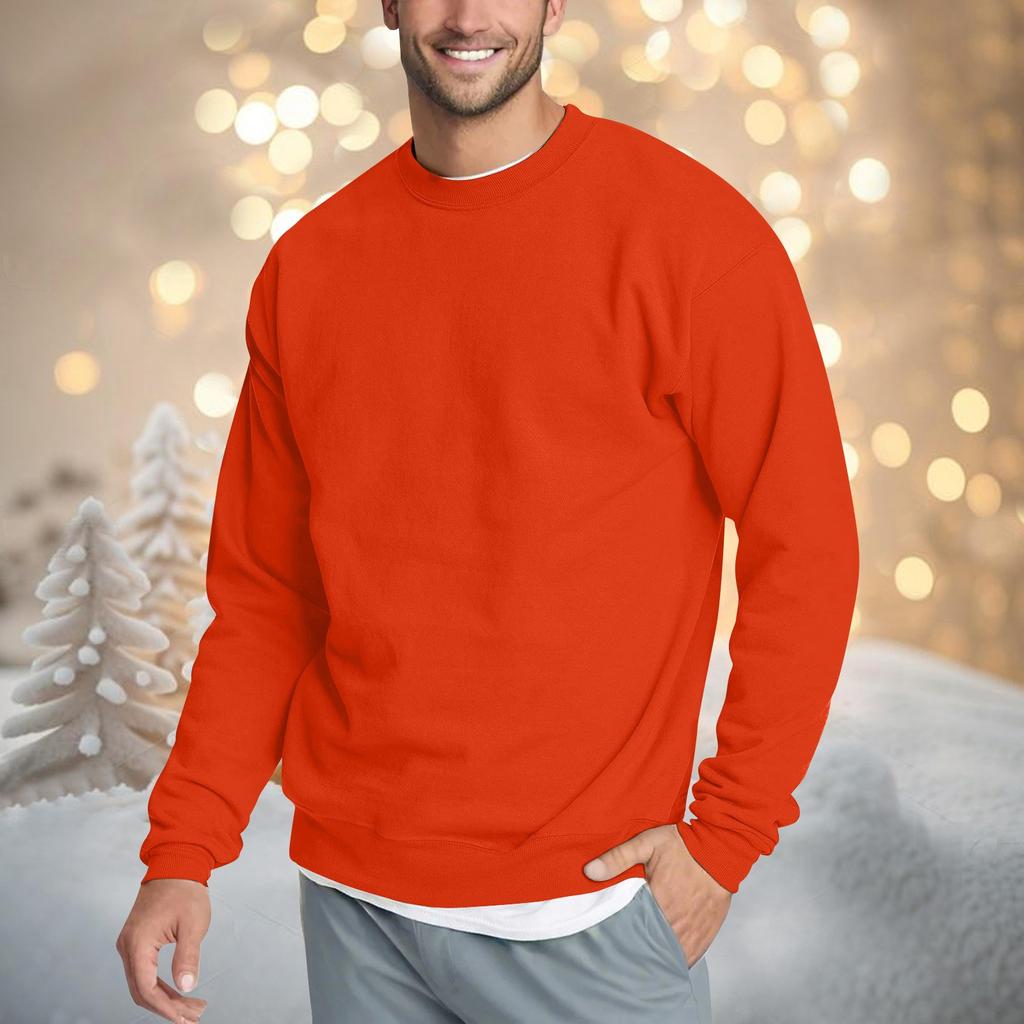 Мужская повседневная модная удобная цветная толстовка с круглым вырезом