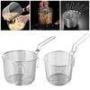1Pcs with Handle Deep Frying Basket 304 Stainless Steel Chip Filter Fryer New Strainer Mesh