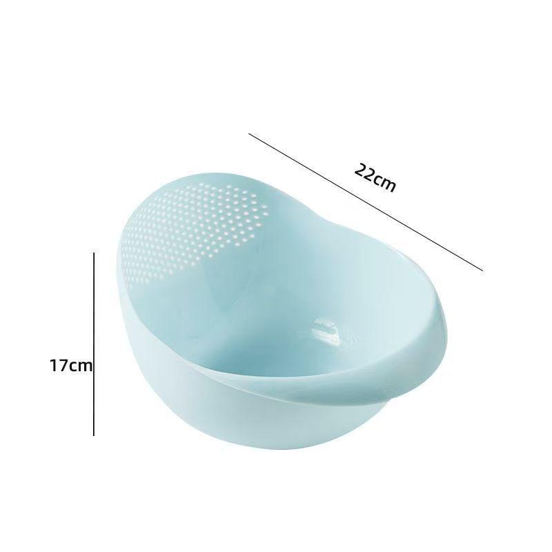 Multifunctional Kitchen Drain Basket and Rice Washing Sieve with Fine Holes - No Rice Leakage, PP Material, for Washing Vegetables/Fruit and Storage.