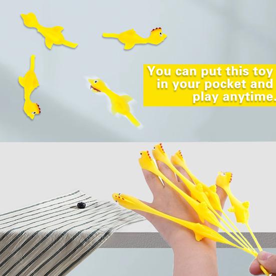 10Pcs Chicken Catapult Party Toys Stretchy Rubber Fun Gifts Favors Novelty Toys Ejection Turkey for Kids