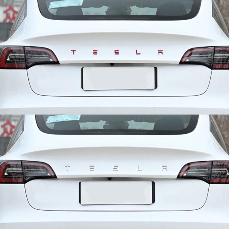 bpyqc0 for Car trunk logo replacement English letter logo sticker replacement For Tesla model 3 model X model S/Y