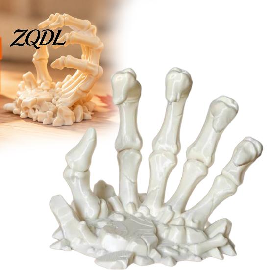 Halloween Fireplace Accessories 3D Printed Skeleton Hand Figurine, Gothic Human Finger Decor Bone Statue for Tabletop, Desk, Shelf Party Niche