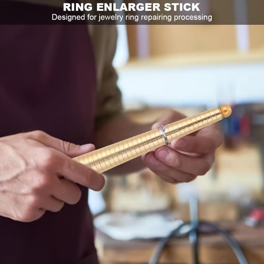 Инструмент для изменения размера и ремонта колец Алюминиевый сплав Металлическое кольцо Круглитель с деревянной ручкой Для ремонта ювелирных изделий 23см