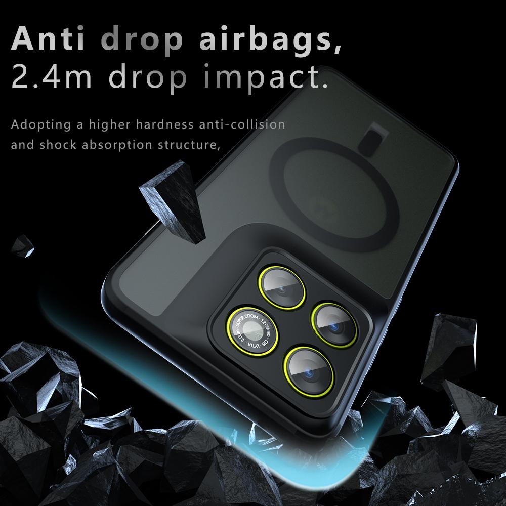 Чехол для Motorola Moto Edge 70 X70 Air Магнитная беспроводная зарядка Рамка из ТПУ Жесткий пластик Полупрозрачный матовый Чехол для телефона Fundas