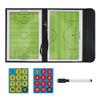 Portable PU Leather Cover Soccer Coaching Clipboard Tactical Magnetic Board Kit with Dry Erase, Marker Pen, Magnet Buttons, Color Football Board