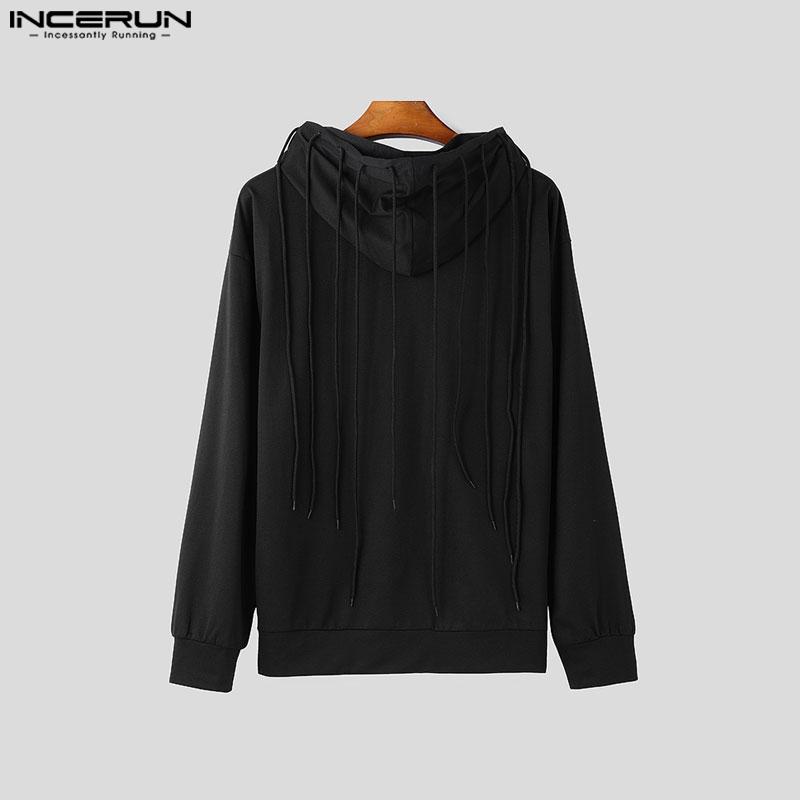INCERUN Мужские повседневные толстовки с капюшоном и длинным рукавом с кисточками