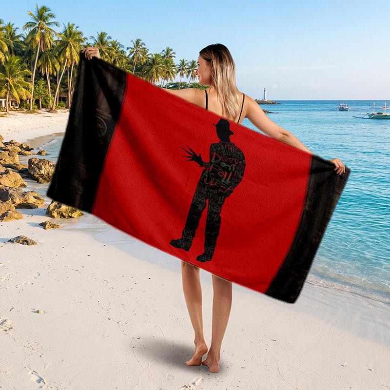 Large Beach TowelA Nightmare on Elm Street Freddy Krueger Soft Absorbent Towel Beach Bath Home Use