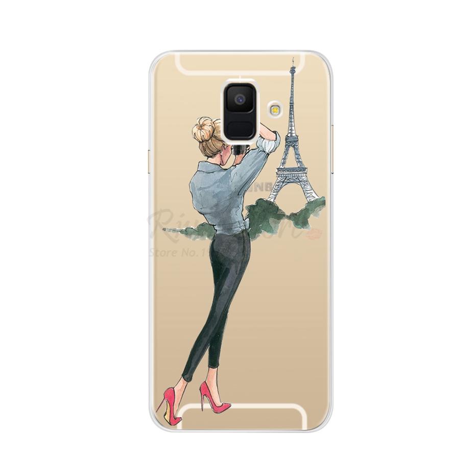Чехол для Samsung Galaxy A6 2018 Прозрачный Мультяшный Мягкий ТПУ Силиконовый Чехлы для Телефона Задняя Крышка для Samsung Galaxy A6 A 6 Plus 2018