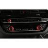 For BMW 5 Series G30 2018- Red Aluminum Middle Console Ac Knob Cover Trim 3X