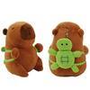 Clearstone Capybara Plush Keychain, Chavimaru Turtle with Music, 23cm, Brown
