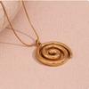 Elegant and Simple Spiral Design Jewelry Set, Gold Ring Pendant