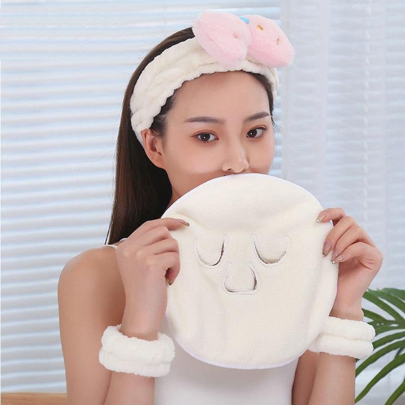 Cold & Hot Dual Use Steam Face Towel Hanging Ear Design Anti-Bacterial Soft Material for Daily Skincare Pore Minimizing