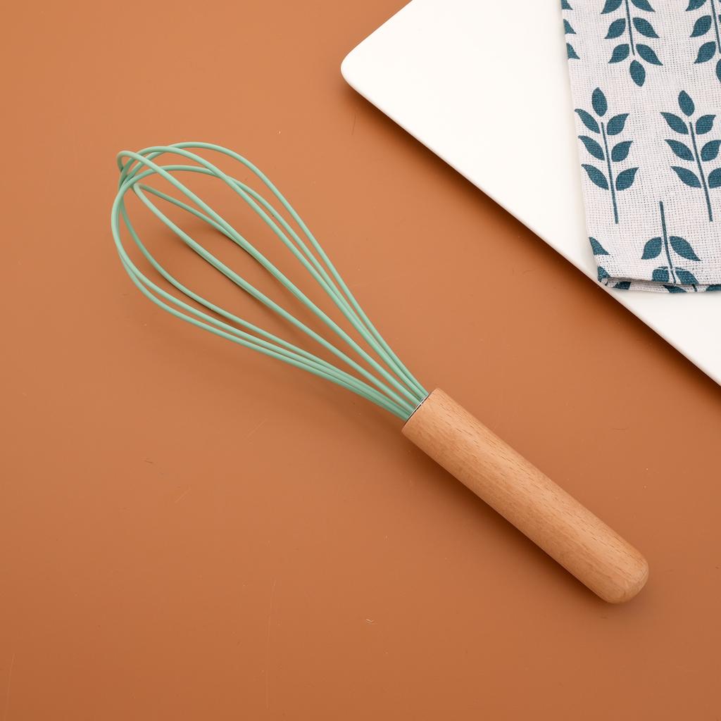 1 шт., деревянная ручка для взбивания яиц, силиконовые кухонные инструменты для приготовления пищи, термостойкий миксер для яиц, инструмент для перемешивания яиц, кухонная утварь, посуда для выпечки, аксессуары