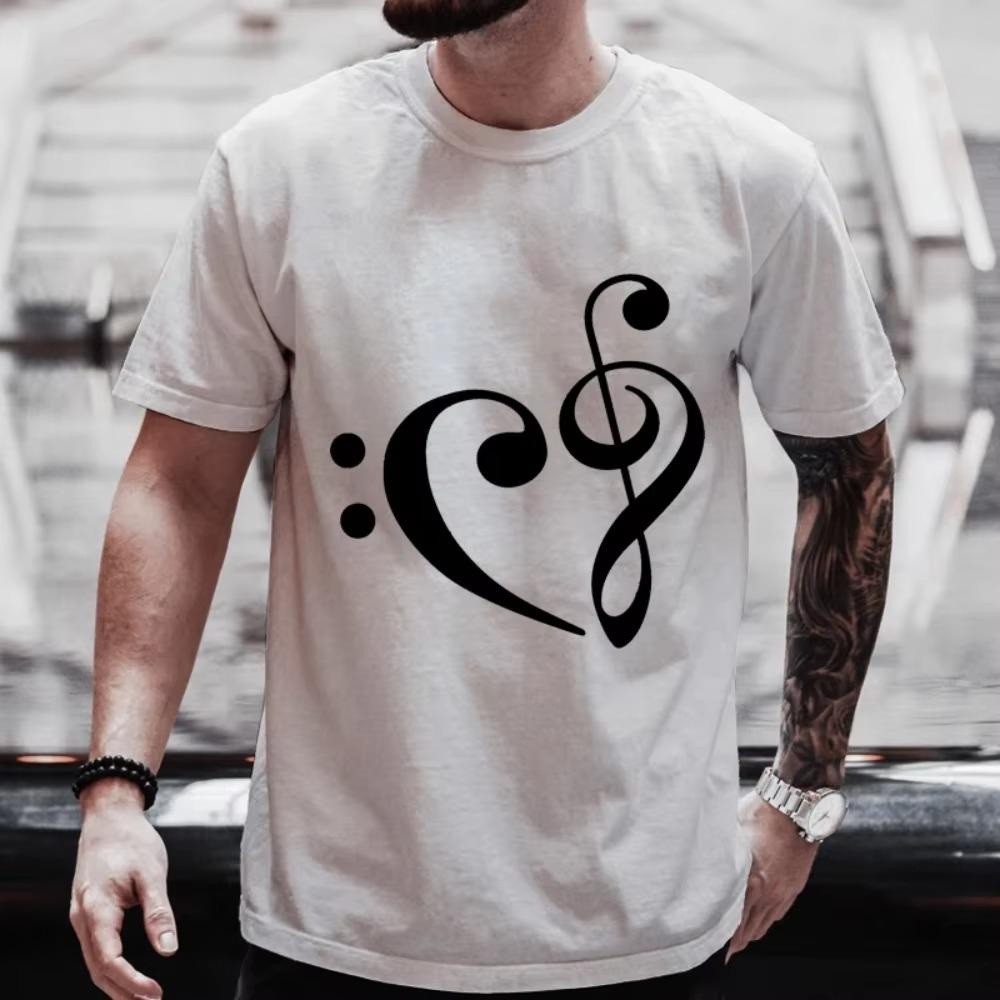 Футболки для мужчин и женщин, летние футболки Harajuku We Heart Music с коротким рукавом, уличная одежда для пар, свободная одежда, уличная одежда Y2K, топы