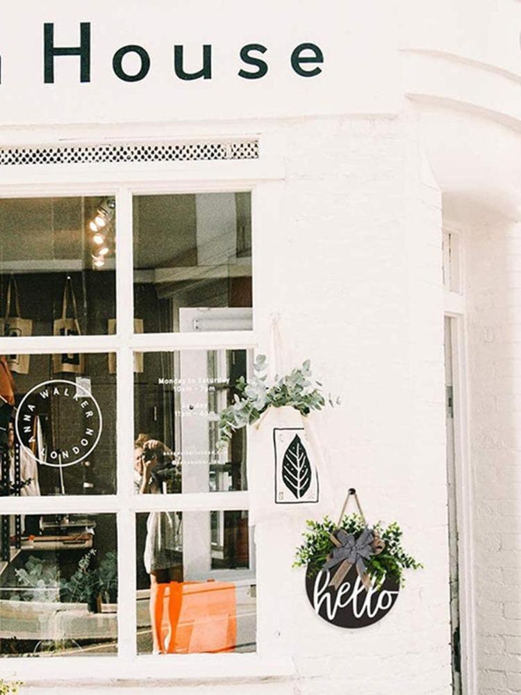 Приветственный знак для входной двери, Декор входной двери для крыльца фермерского дома, Приветственные венки в деревенском стиле, Круглый деревянный подвесной знак для домашнего наружного внутреннего декора