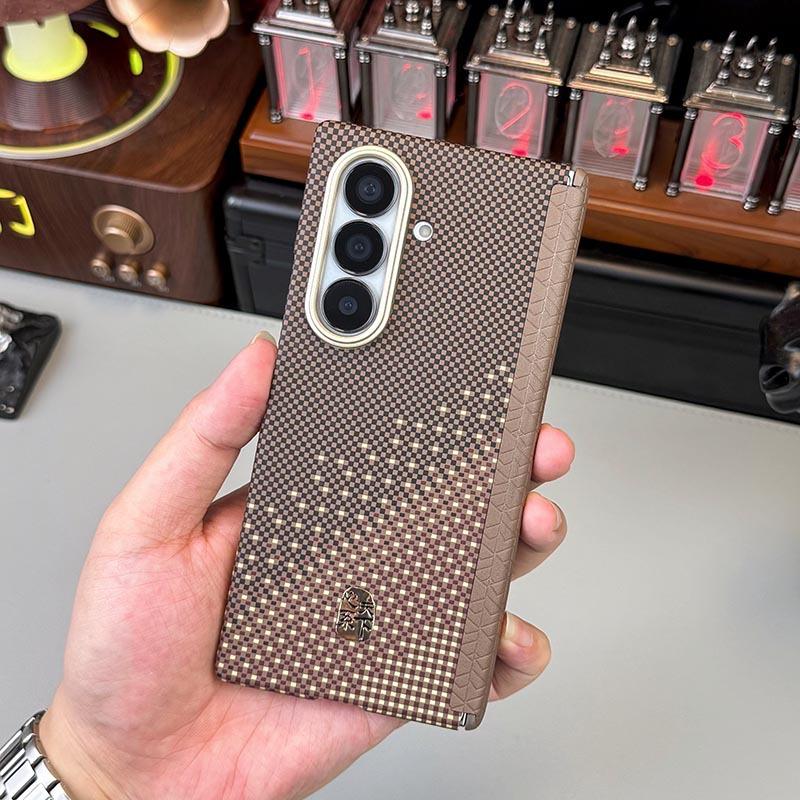 Применимо к чехлу для мобильного телефона Samsung zfold1 w11 с рисунком Kevlar, для складного экрана FOLD1, двойного центрального шарнира, задняя крышка