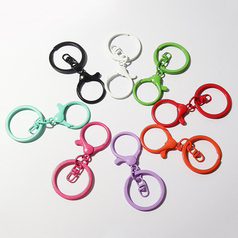 Color Lobster Clasp Big Spring Clasps Hooks With Open Rings Key Hook Keyrings For Jewelry Making Diy Keychain Accessories
