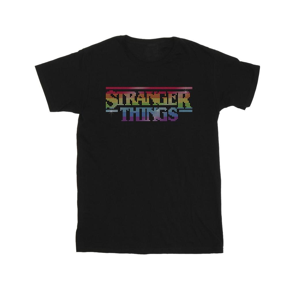 Netflix Mens Stranger Things Rainbow Dot Logo T-Shirt