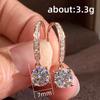 Серьги-подвески Huitan Trendy Rose Gold Color для женщин с круглым кубическим цирконием, роскошные свадебные серьги для невесты, модные ювелирные изделия