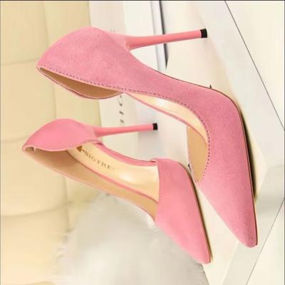 Мода Женщины Фетиш Красный Розовый Повседневный Офис Винтаж Лаконичные Туфли-лодочки Леди Флок 10,5 см Высокий Каблук Вечеринка Скарпины Ночной Клуб Туфли-стилетто