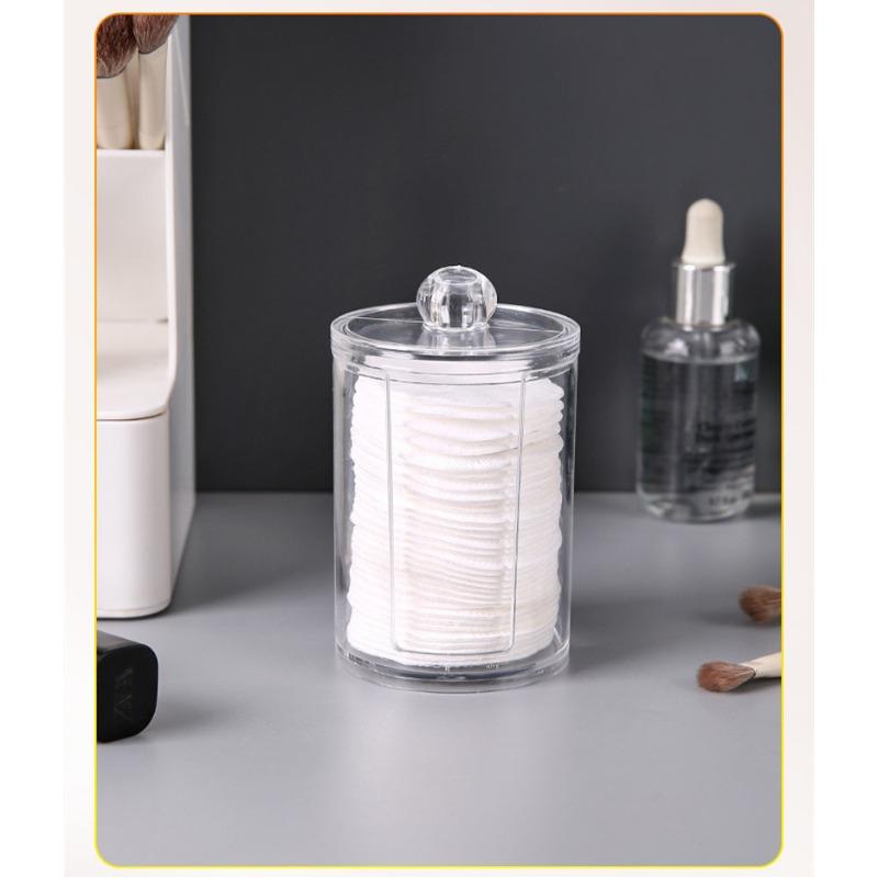 Transparent Cotton Swab Storage Box Makeup Organizer Acrylic Storage Box Cotton Swab Cosmetic Box Bathroom Bedroom Storage